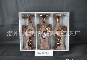 供应厂家直销电镀陶瓷花插 镂空花瓶 陶瓷工艺品价格 厂家 图片
