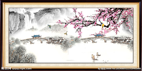 国画山水设计图__传统文化_文化艺术_设计图库