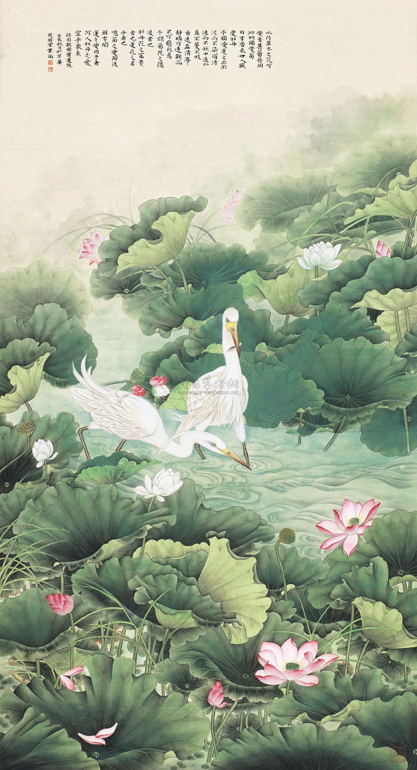荷韵憩白鹭设计图__绘画书法_文化艺术_设计图库_昵图网.