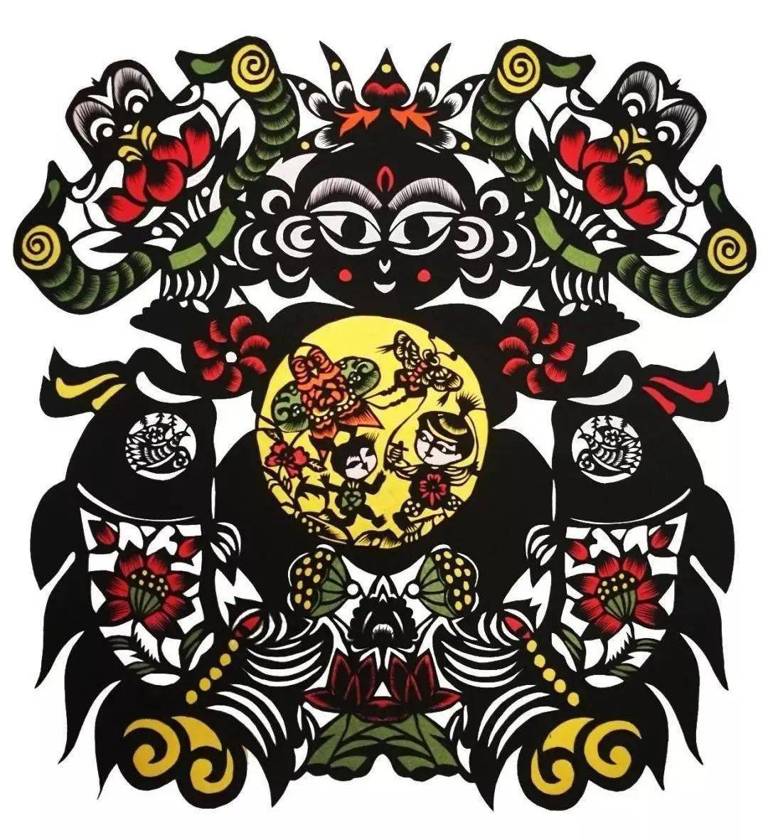 文化| 中国最古老的民间艺术之一:剪纸_套色